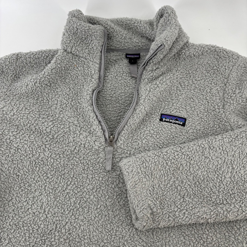 Patagonia Los Gatos Pullover Women Size L Grey Quarter Zip Fleece Sweater